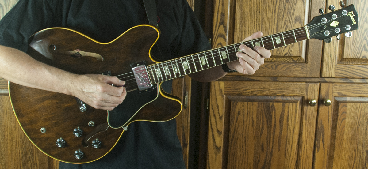 Photo of Gibson ES335 guitar.